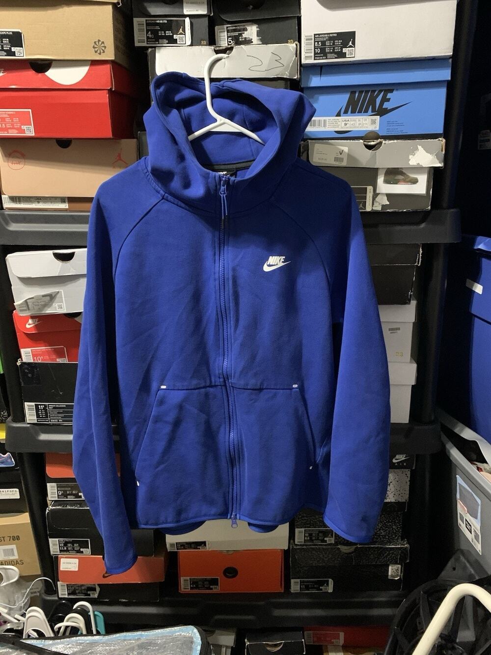 Size L- Nike Tech Fleece Hoodie Mens 928483-438 Indigo Blue Zip Hoodie